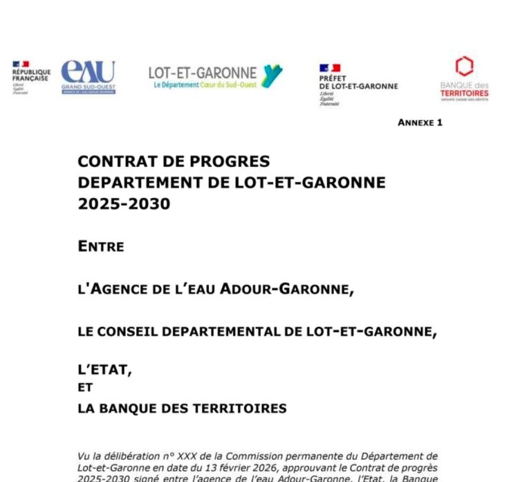 Un contrat de progrès porteurs d&rsquo;espoir pour&nbsp;l&rsquo;eau